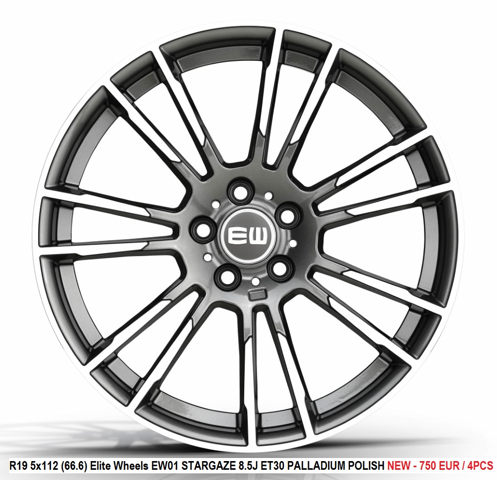 R19 5x112 (66.6) Elite Wheels EW01 STARGAZE 8.5J ET30 PALLADIUM POLISH