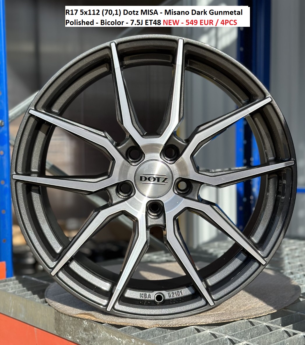 R17 5x112 (70,1) Dotz MISA - Misano Dark Gunmetal Polished - Bicolor - 7.5J ET48