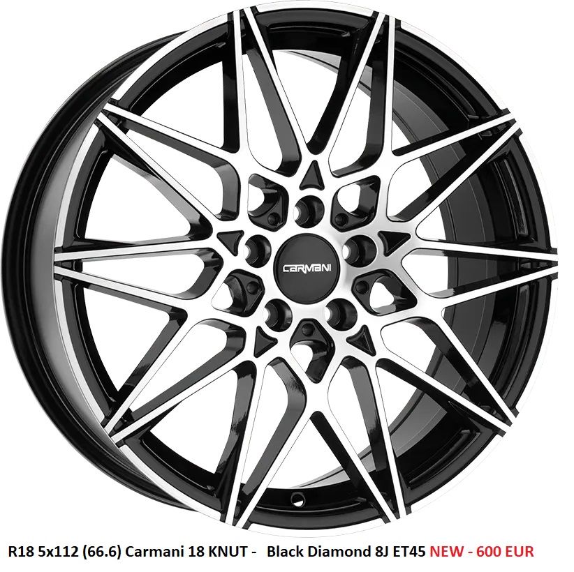 R18 5x112 (66.6) Carmani 18 KNUT -   Black Diamond 8J ET45 18" 