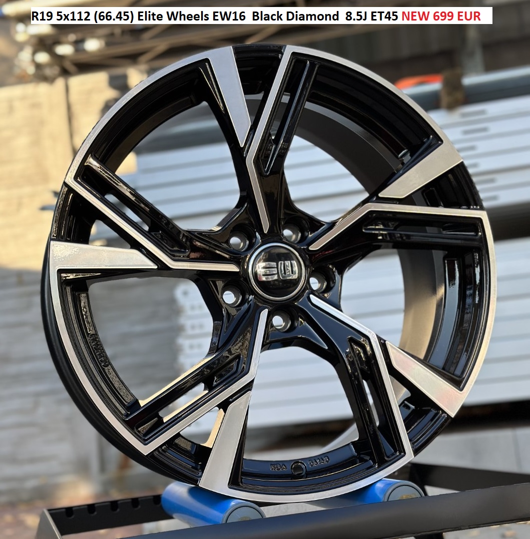 R19 5x112 (66.45) Elite Wheels EW16  Black Diamond  8.5J ET45 