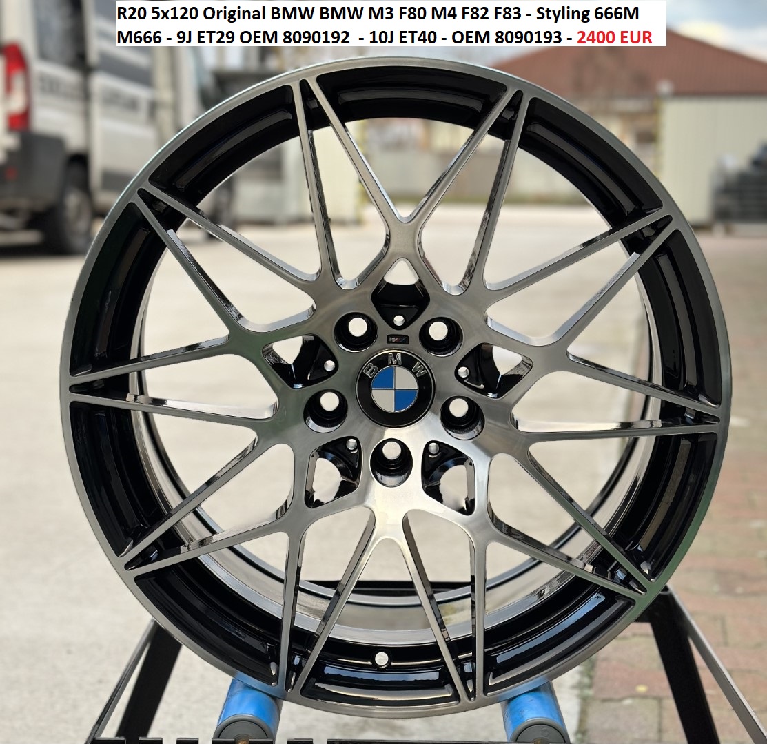 R20 5x120 Original BMW BMW M3 F80 M4 F82 F83 - Styling 666M M666 - 9J ET29 OEM 8090192 - 10J ET40 - OEM 8090193 