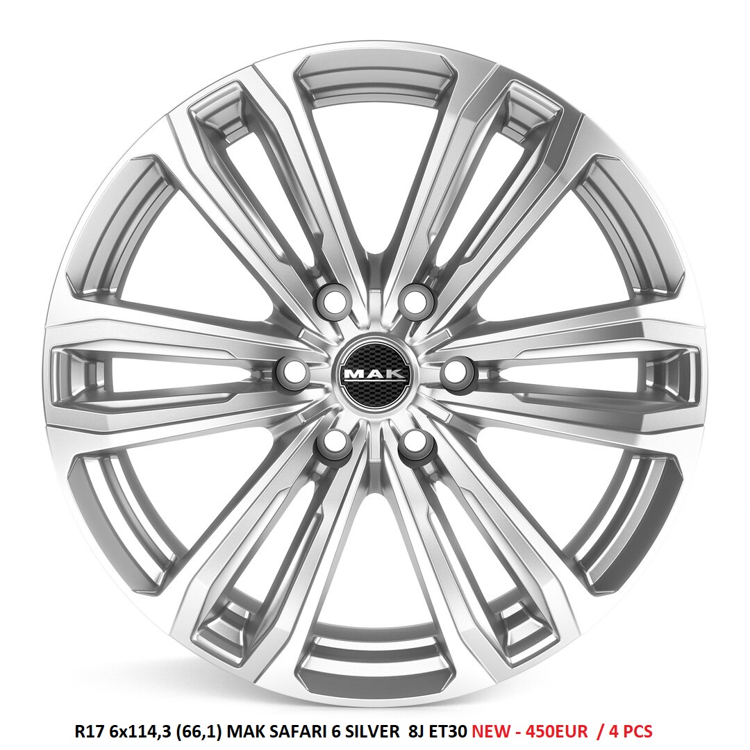 R17 6x114,3 (66,1) MAK SAFARI 6 SILVER  8J ET30 