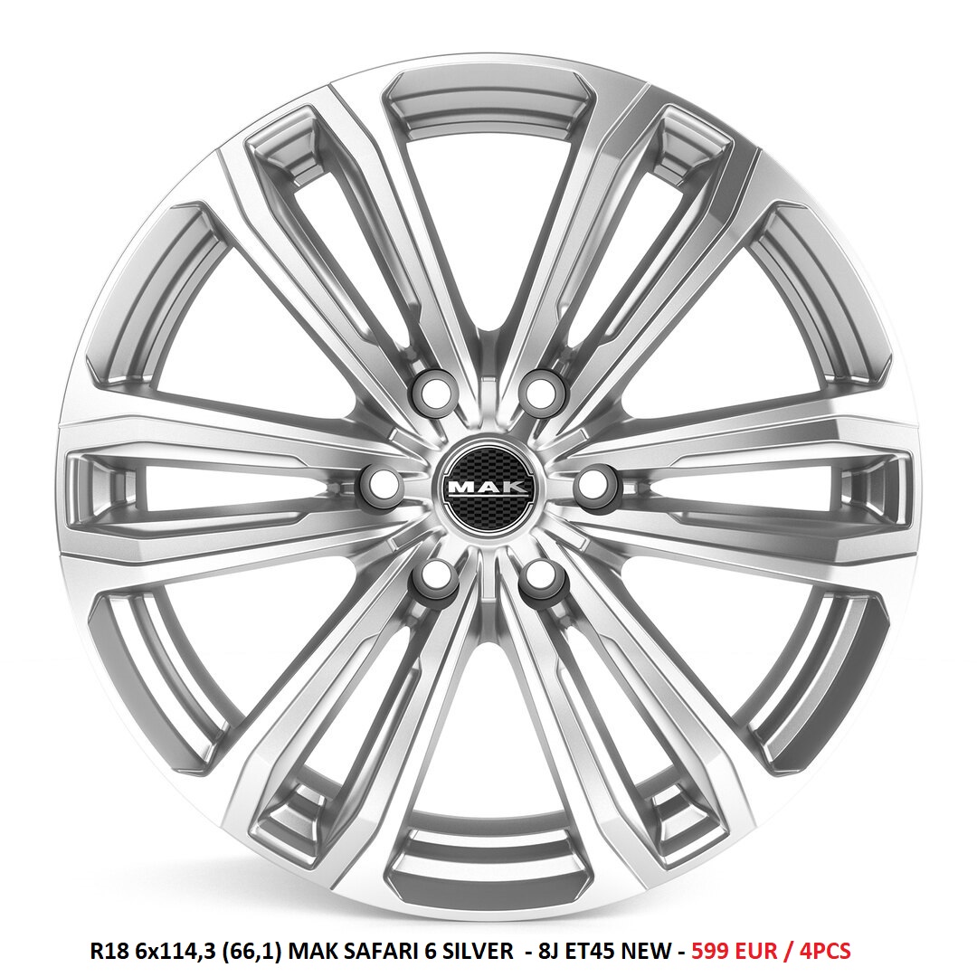 R18 6x114,3 (66,1) MAK SAFARI 6 SILVER  8J ET45  