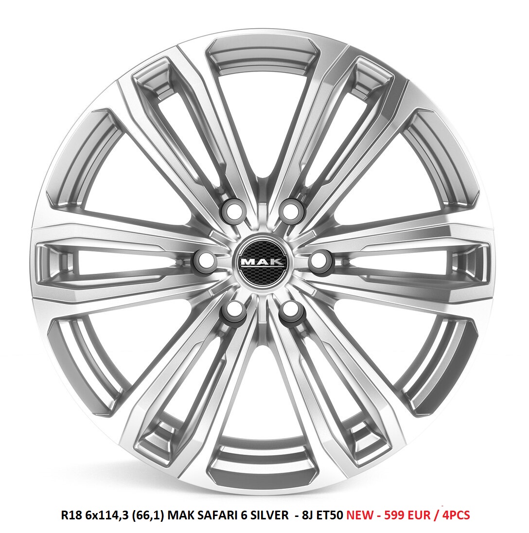 R18 6x114,3 (66,1) MAK SAFARI 6 SILVER  - 8J ET50 