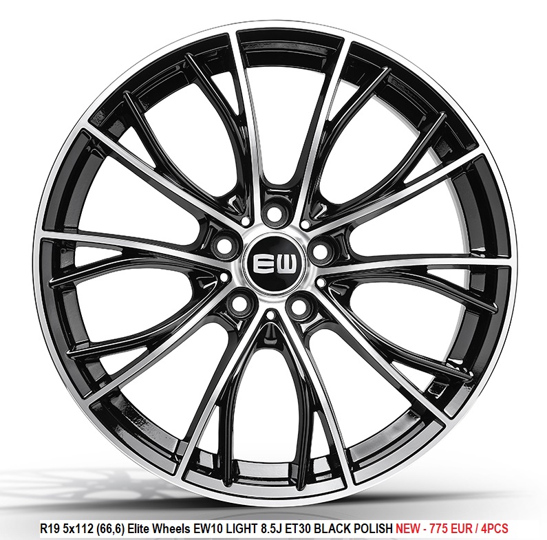 R19 5x112 (66,6) Elite Wheels EW10 LIGHT 8.5J ET30 BLACK POLISH 