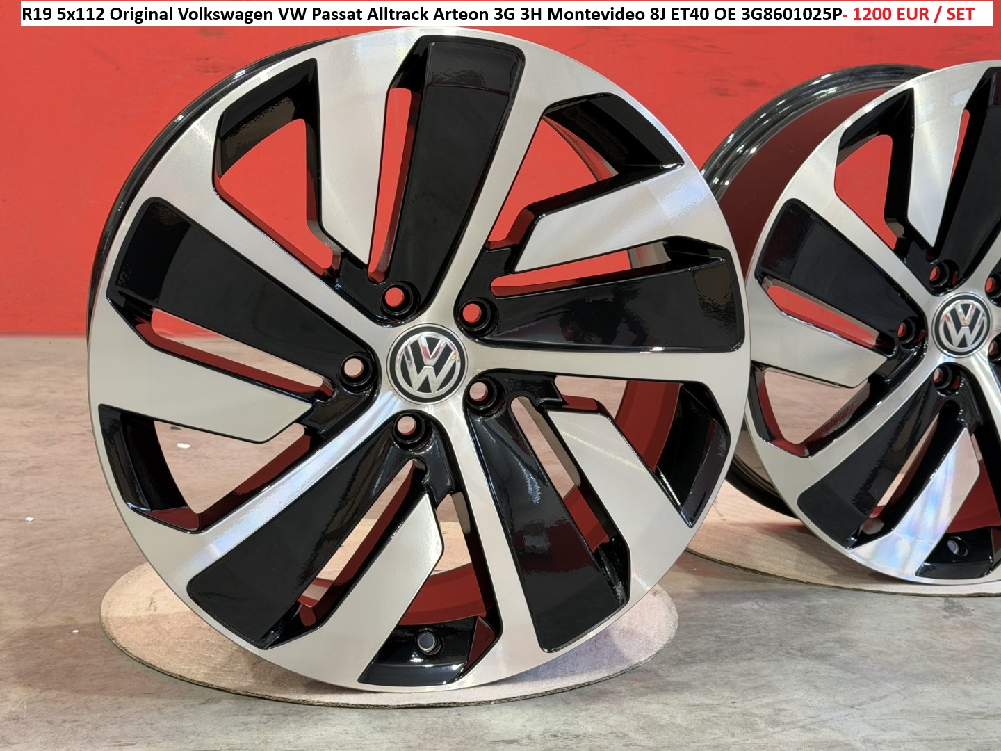 R19 5x112 Original Volkswagen VW Passat Alltrack Arteon 3G 3H Montevideo 8J ET40 OE 3G8601025P 