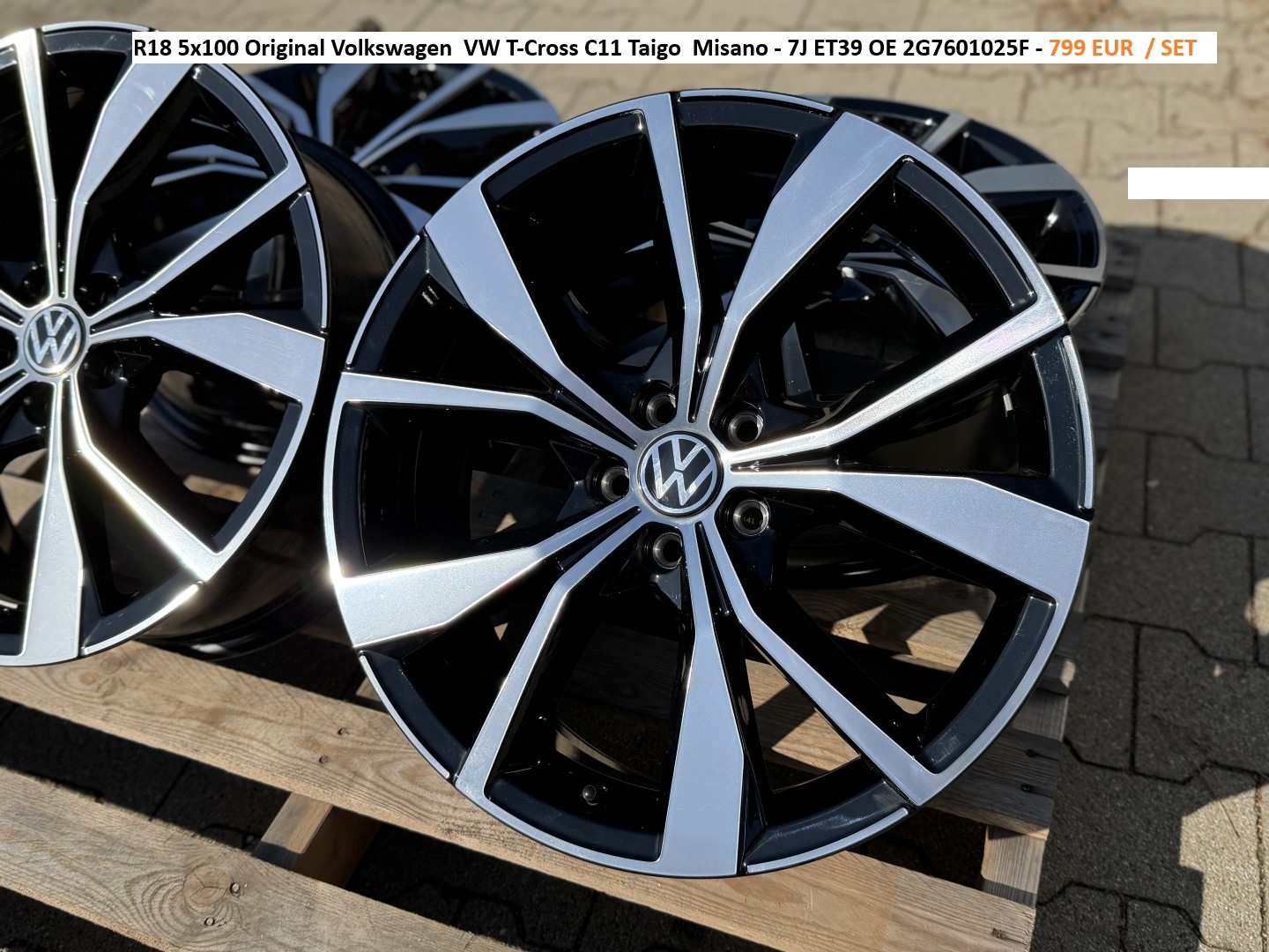 R18 5x100 Original Volkswagen  VW T-Cross C11 Taigo  Misano - 7J ET39 OE 2G7601025F 