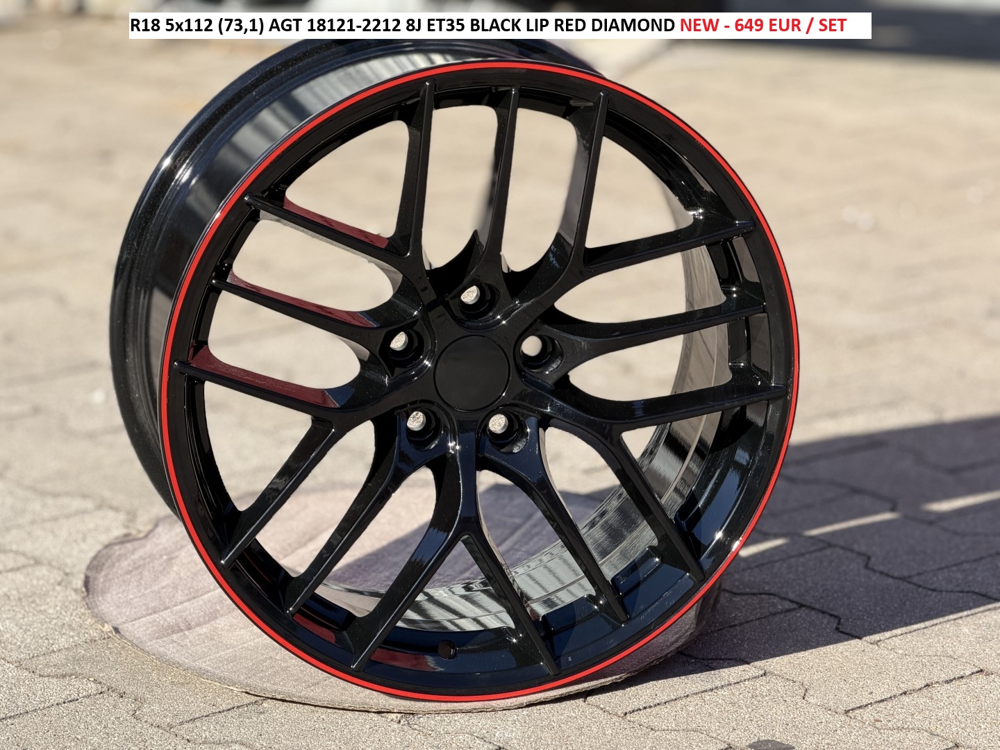 R18 5x112 (73,1) AGT 18121-2212 8J ET35 BLACK LIP RED DIAMOND