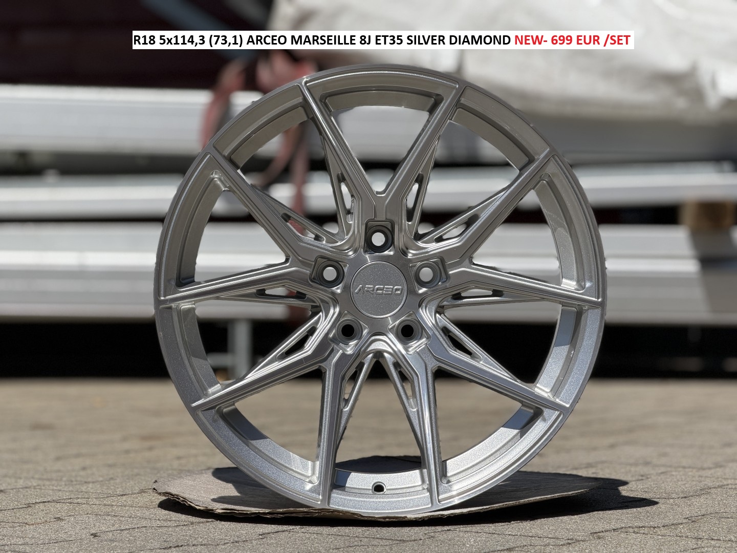 R18 5x114,3 (73,1) ARCEO MARSEILLE 8J ET35 SILVER DIAMOND 