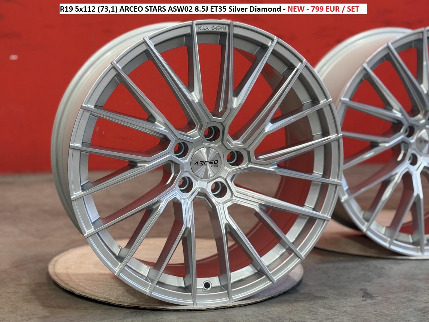 R19 5x112 (73,1) ARCEO STARS ASW02 8.5J ET35 Silver Diamond 